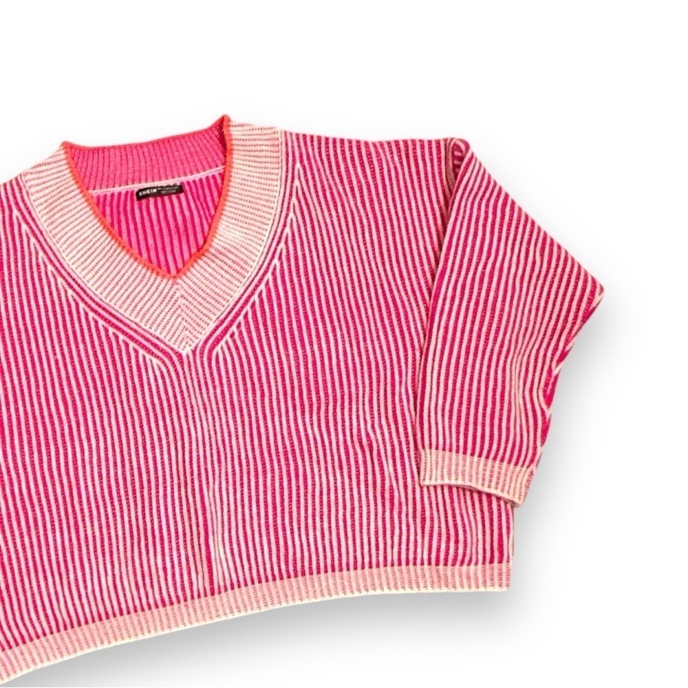 Striped Pattern Drop Shoulder Sweater - Picture 2 of 3